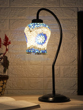 Multicolor Mosaic Glass Curvy Table lamp with Iron Base (EN30)